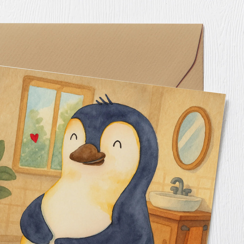 Deluxe Karte Pinguin Diät Design Karte, Grußkarte, Klappkarte, Einladungskarte, Glückwunschkarte, Hochzeitskarte, Geburtstagskarte, Hochwertige Grußkarte, Hochwertige Klappkarte, Pinguin, Pinguine, Diät, Abnehmen, Abspecken, Gewicht, Motivation, Selbstliebe, Körperliebe, Selbstrespekt