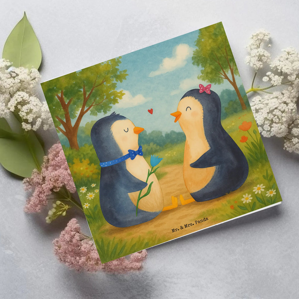 Deluxe Karte Pinguin Pärchen Design Karte, Grußkarte, Klappkarte, Einladungskarte, Glückwunschkarte, Hochzeitskarte, Geburtstagskarte, Hochwertige Grußkarte, Hochwertige Klappkarte, Pinguin, Pinguine, Liebe, Liebespaar, Liebesbeweis, Liebesgeschenk, Verlobung, Jahrestag, Hochzeitstag, Hochzeit, Hochzeitsgeschenk, große Liebe, Traumpaar