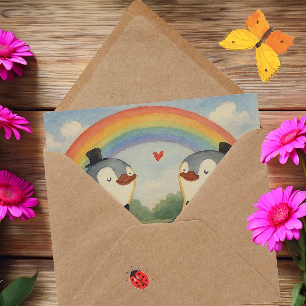 Deluxe Karte Pinguine Gay Pride Design Karte, Grußkarte, Klappkarte, Einladungskarte, Glückwunschkarte, Hochzeitskarte, Geburtstagskarte, Hochwertige Grußkarte, Hochwertige Klappkarte, Hochzeit, Hochzeitsgeschenk, Ehe, Hochzeitsfeier, Trauung, Trauungsgeschenk, Verlobungsfeier, Verlobungsgeschenk, Hochzeitsgeschenkideen, Hochzeitsgeschenke für Brautpaar