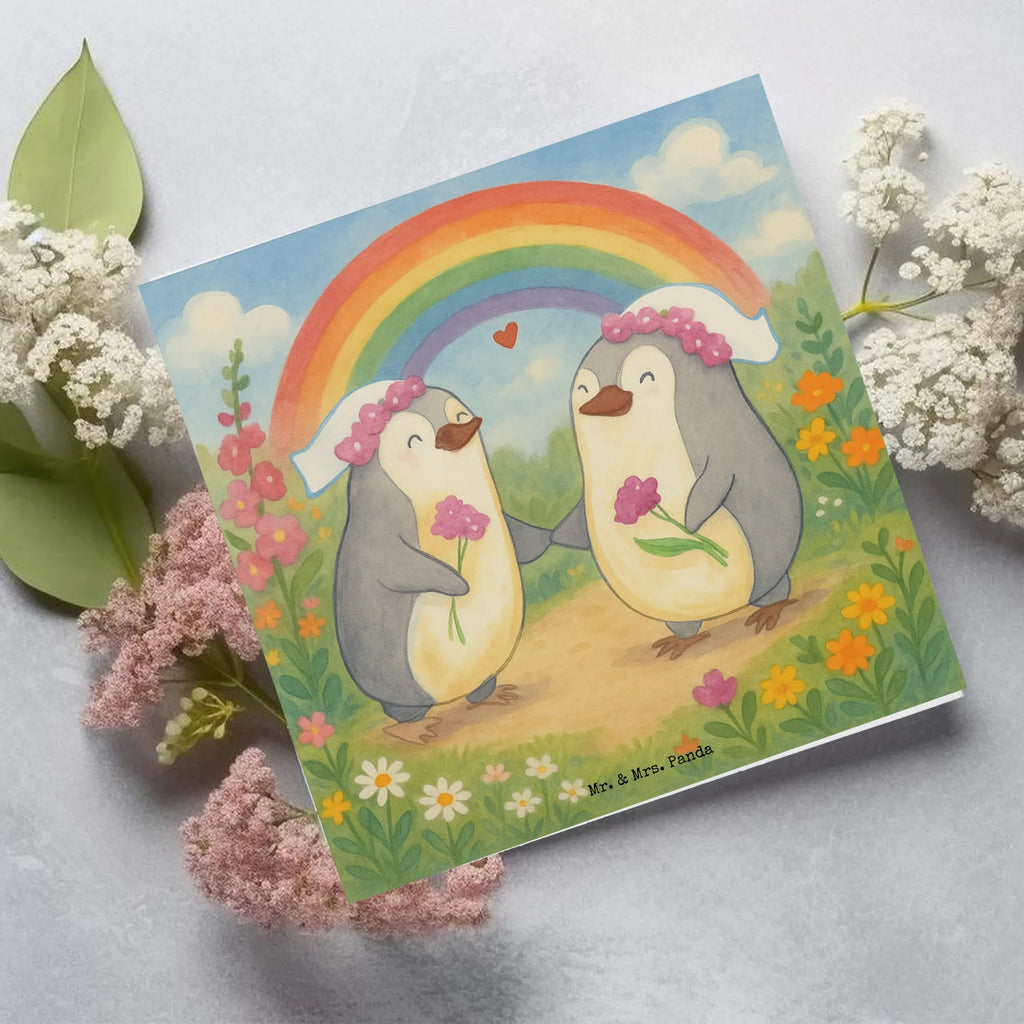 Deluxe Karte Pinguine Lesbian Pride Design Karte, Grußkarte, Klappkarte, Einladungskarte, Glückwunschkarte, Hochzeitskarte, Geburtstagskarte, Hochwertige Grußkarte, Hochwertige Klappkarte, Hochzeit, Hochzeitsgeschenk, Ehe, Hochzeitsfeier, Trauung, Trauungsgeschenk, Verlobungsfeier, Verlobungsgeschenk, Hochzeitsgeschenkideen, Hochzeitsgeschenke für Brautpaar, Gleichgeschlechtliche Hochzeit