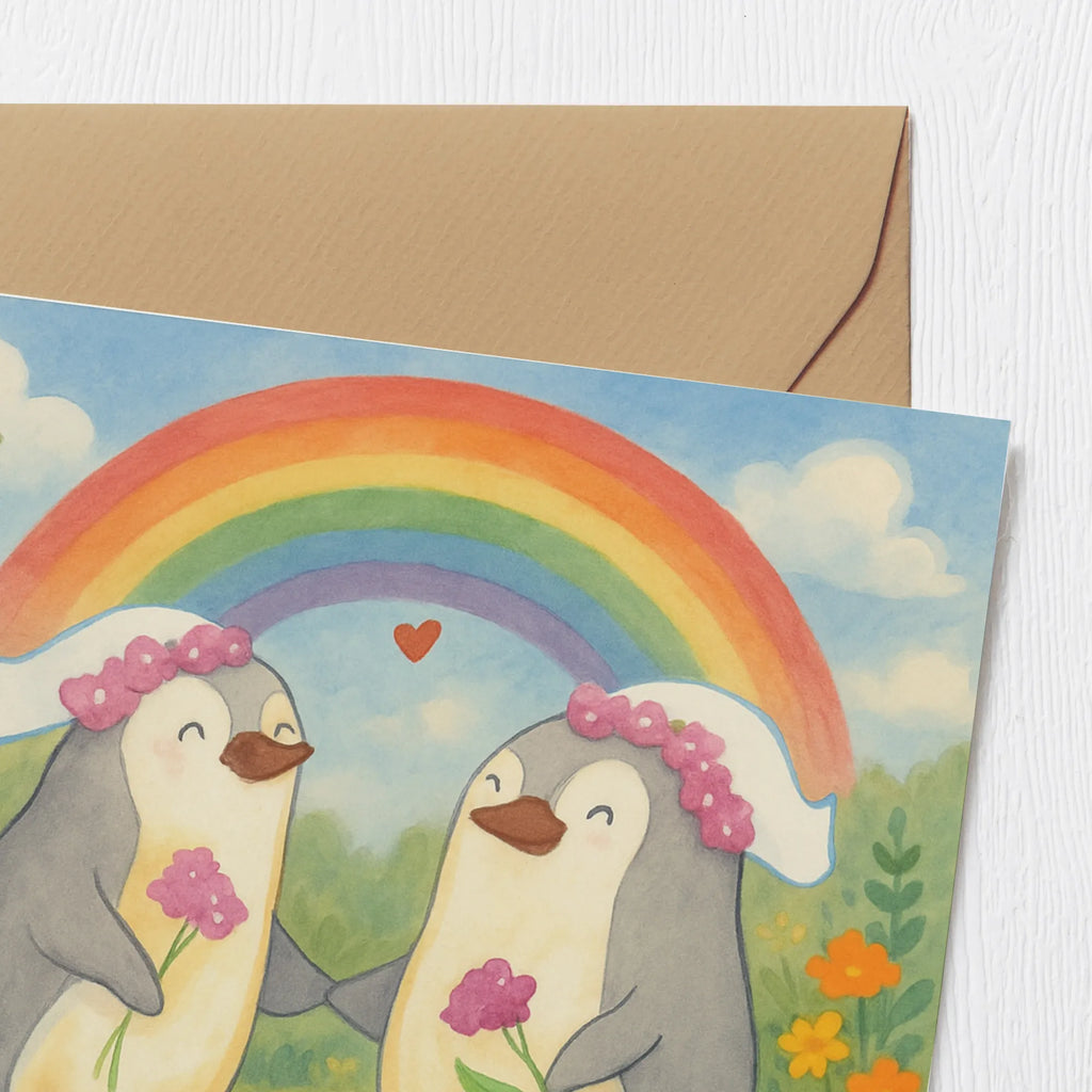 Deluxe Karte Pinguine Lesbian Pride Design Karte, Grußkarte, Klappkarte, Einladungskarte, Glückwunschkarte, Hochzeitskarte, Geburtstagskarte, Hochwertige Grußkarte, Hochwertige Klappkarte, Hochzeit, Hochzeitsgeschenk, Ehe, Hochzeitsfeier, Trauung, Trauungsgeschenk, Verlobungsfeier, Verlobungsgeschenk, Hochzeitsgeschenkideen, Hochzeitsgeschenke für Brautpaar, Gleichgeschlechtliche Hochzeit