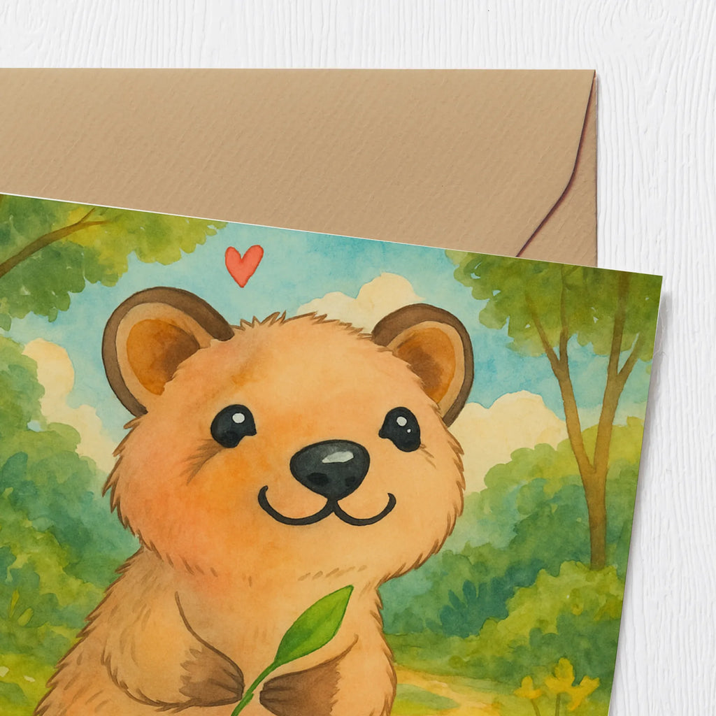 Deluxe Karte Quokka Happy Design Karte, Grußkarte, Klappkarte, Einladungskarte, Glückwunschkarte, Hochzeitskarte, Geburtstagskarte, Hochwertige Grußkarte, Hochwertige Klappkarte, Tiermotive, Gute Laune, lustige Sprüche, Tiere, Quokka, Verschieben, Aufschieberitis, Lustiger Spruch, Niedliches Tier, Dinge erledigen