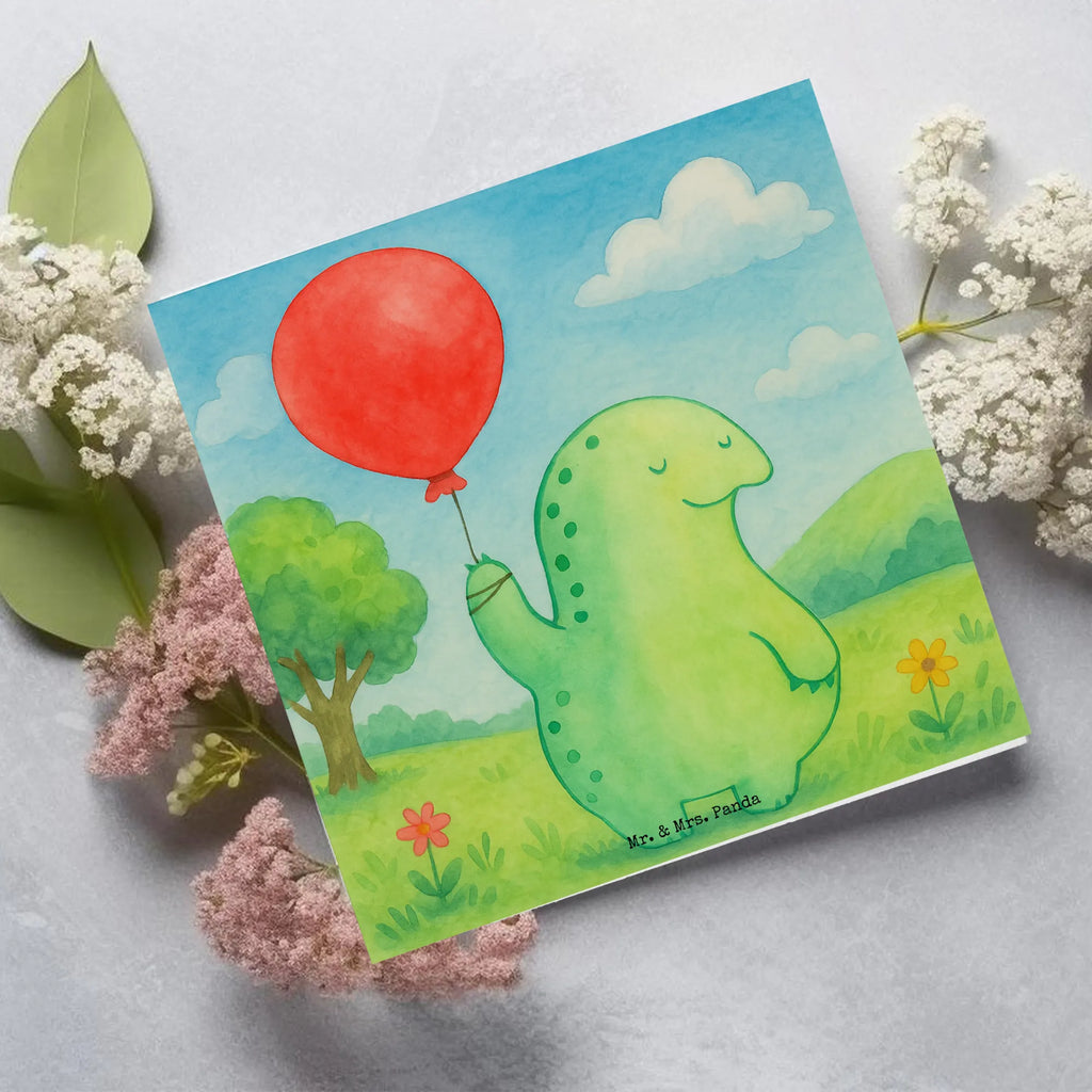 Deluxe Karte Schildkröte Luftballon Design Karte, Grußkarte, Klappkarte, Einladungskarte, Glückwunschkarte, Hochzeitskarte, Geburtstagskarte, Hochwertige Grußkarte, Hochwertige Klappkarte, Schildkröte, Schildkröten, Mutausbruch, Motivation, Motivationsspruch