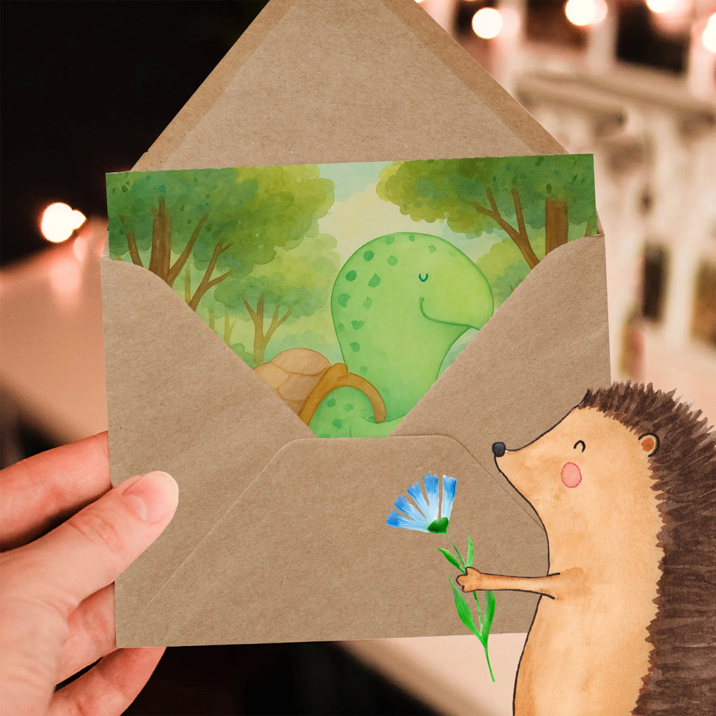 Deluxe Karte Schildkröte Wanderer Design Karte, Grußkarte, Klappkarte, Einladungskarte, Glückwunschkarte, Hochzeitskarte, Geburtstagskarte, Hochwertige Grußkarte, Hochwertige Klappkarte, Schildkröte, Schildkröten, Motivation, Motivationsspruch, Motivationssprüche, Neuanfang