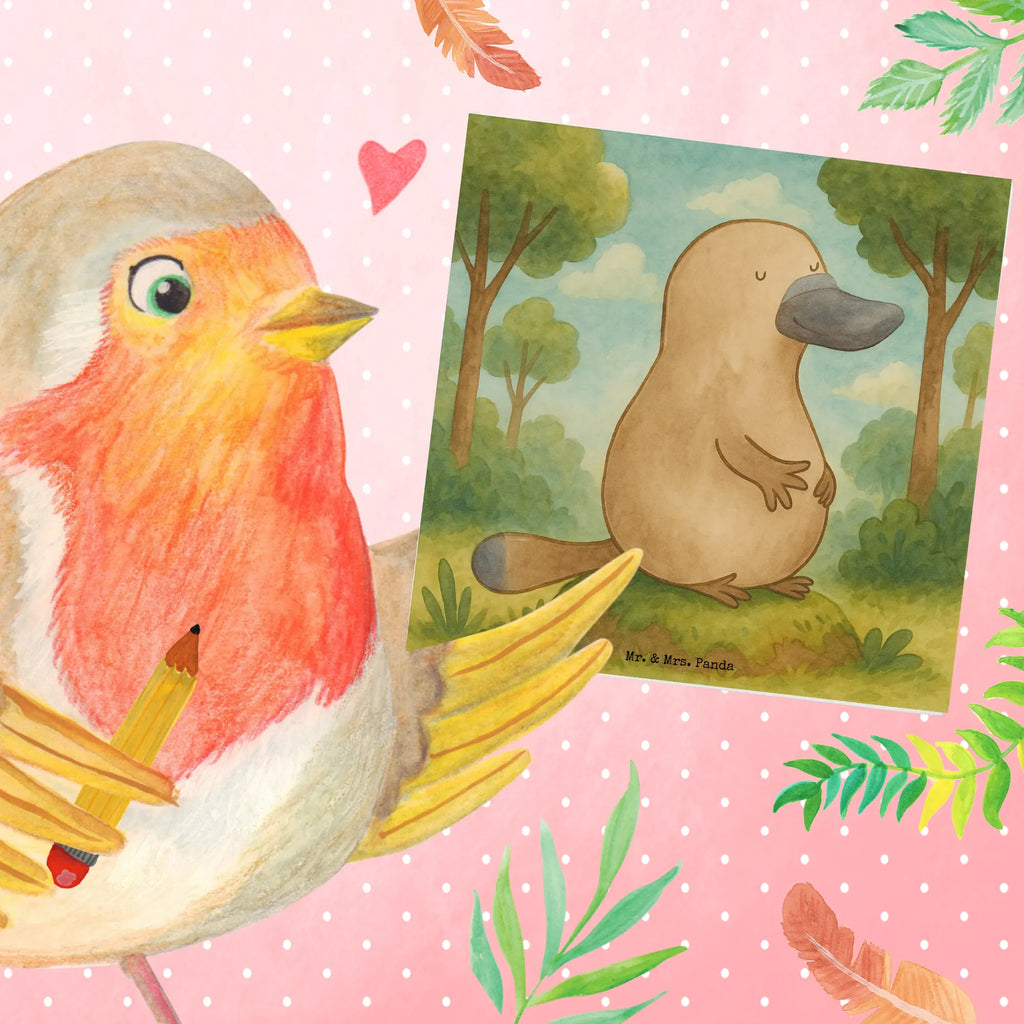 Deluxe Karte Schnabeltier Mut Design Karte, Grußkarte, Klappkarte, Einladungskarte, Glückwunschkarte, Hochzeitskarte, Geburtstagskarte, Hochwertige Grußkarte, Hochwertige Klappkarte, Meerestiere, Meer, Urlaub, Schnabeltier, Mut, mutig, Lebensweisheit, Schnabeltiere, Motivation, Training, Büro, Arbeit, Neuanfang, Neustart, Weltreise, Raodtrip