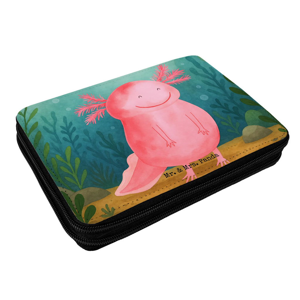 Federmappe Axolotl Glücklich Design Federmappe, Stiftetasche, Stifte Etui, Schule, Einschulung, Geschenk, Kind, Schüler, Schülerin, Stifterolle, Federmäppchen, Motiv, Grundschule, Federmäppchen bedruckt, Büro Stifte Etui, Bestückte Federmappe, Kinder Federmappe, Federmappe Einschulung, Axolotl, Molch, Axolot, Schwanzlurch, Lurch, Lurche, Motivation, gute Laune