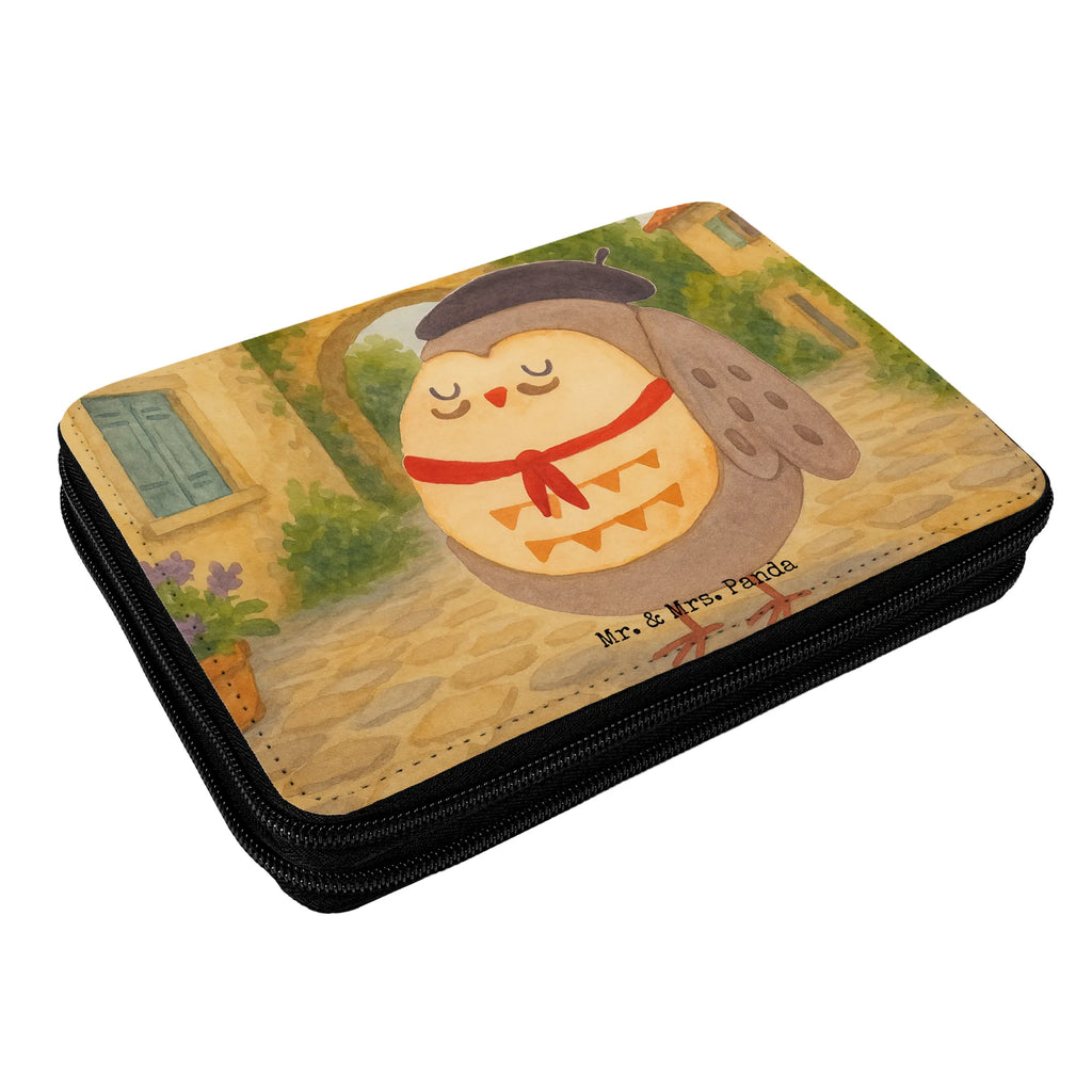 Federmappe Eule Frankreich Design Federmappe, Stiftetasche, Stifte Etui, Schule, Einschulung, Geschenk, Kind, Schüler, Schülerin, Stifterolle, Federmäppchen, Motiv, Grundschule, Federmäppchen bedruckt, Büro Stifte Etui, Bestückte Federmappe, Kinder Federmappe, Federmappe Einschulung, Eule, Eulen, Eule Deko, Owl, hibou, La vie est belle, das Leben ist schön, Spruch schön, Spruch Französisch, Frankreich