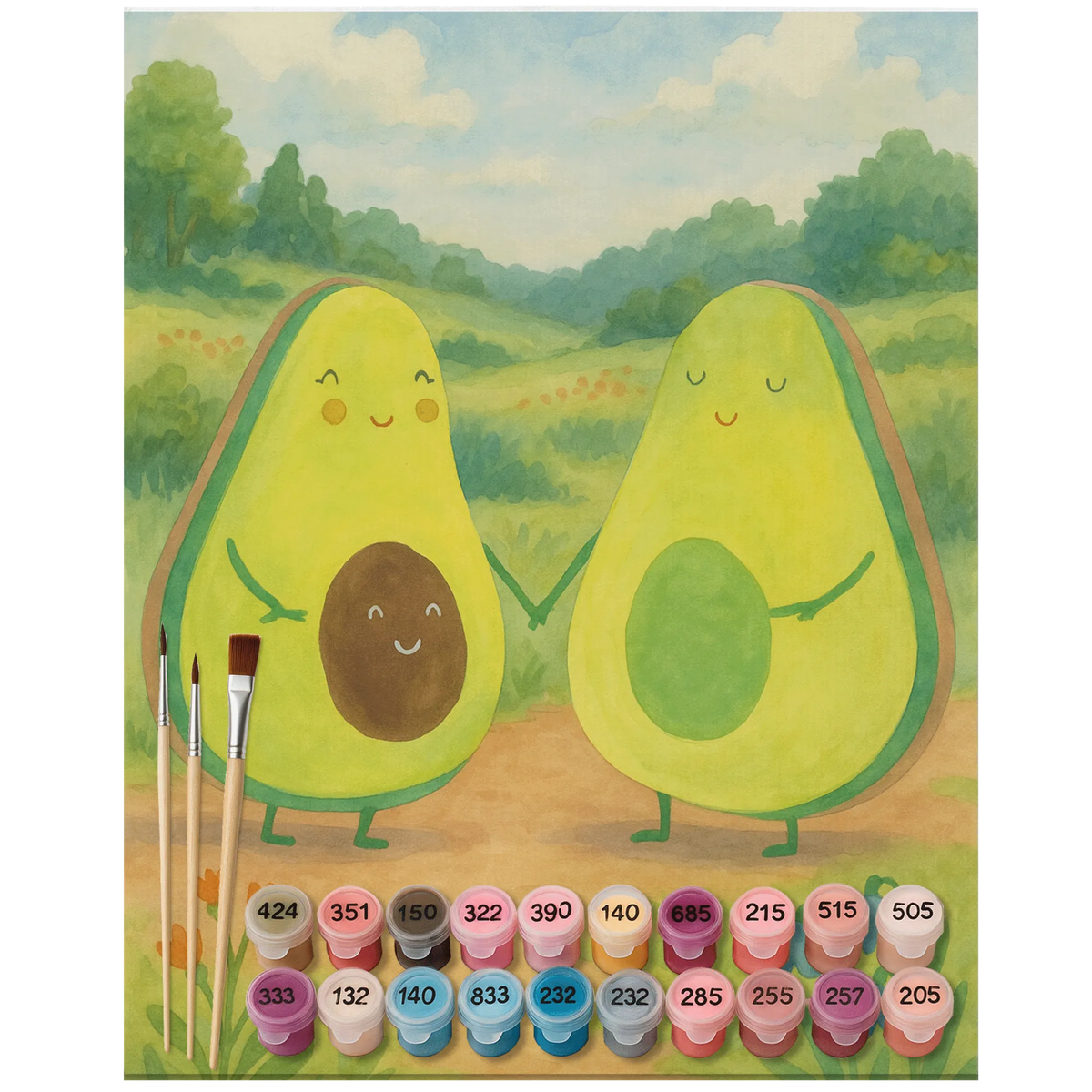 Paint by Numbers avocado pair Design vegetables, wedding, children, birth, pregnancy