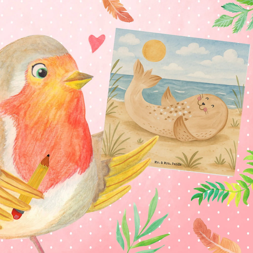 Deluxe Karte Robbe Liegen Design Karte, Grußkarte, Klappkarte, Einladungskarte, Glückwunschkarte, Hochzeitskarte, Geburtstagskarte, Hochwertige Grußkarte, Hochwertige Klappkarte, Tiermotive, Gute Laune, lustige Sprüche, Tiere, Robbe, Robben, Seehund, Strand, Meerestier, Ostsee, Nordsee, Lachen, Freude