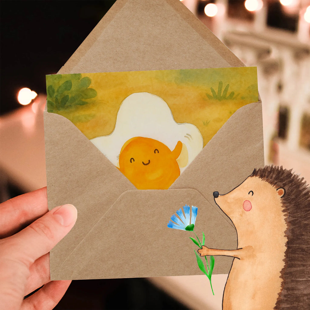 Deluxe Karte Spiegelei Ei Design Karte, Grußkarte, Klappkarte, Einladungskarte, Glückwunschkarte, Hochzeitskarte, Geburtstagskarte, Hochwertige Grußkarte, Hochwertige Klappkarte, Tiermotive, Gute Laune, lustige Sprüche, Tiere, Ei, Spiegelei, Schön, Tag, Glücklich, Liebe