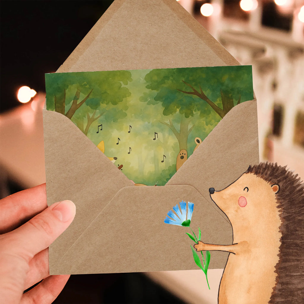 Deluxe Karte Waldtiere Aloha Design Karte, Grußkarte, Klappkarte, Einladungskarte, Glückwunschkarte, Hochzeitskarte, Geburtstagskarte, Hochwertige Grußkarte, Hochwertige Klappkarte, Tiermotive, Gute Laune, lustige Sprüche, Tiere, Wald, Waldtiere, Musik, Aloha, Bär, Hase, Igel, Tanzen, Leben, Lachen