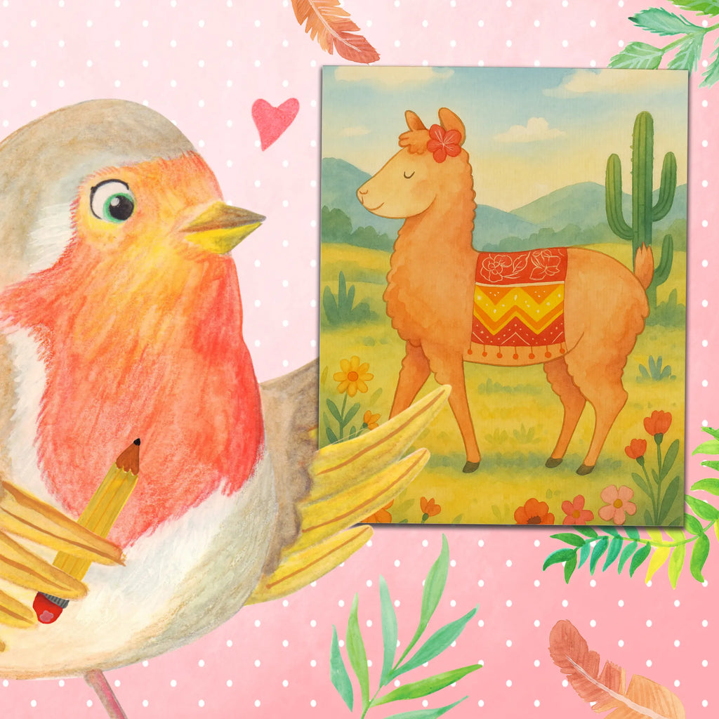 Paint by Numbers alpaca Proud Design Baseln, Kunstwerk, Bastelidee, Kreativität, Künstler, Malen, DIY, Ausmalbild, Malen nach Zahlen, Alpaka, Lama