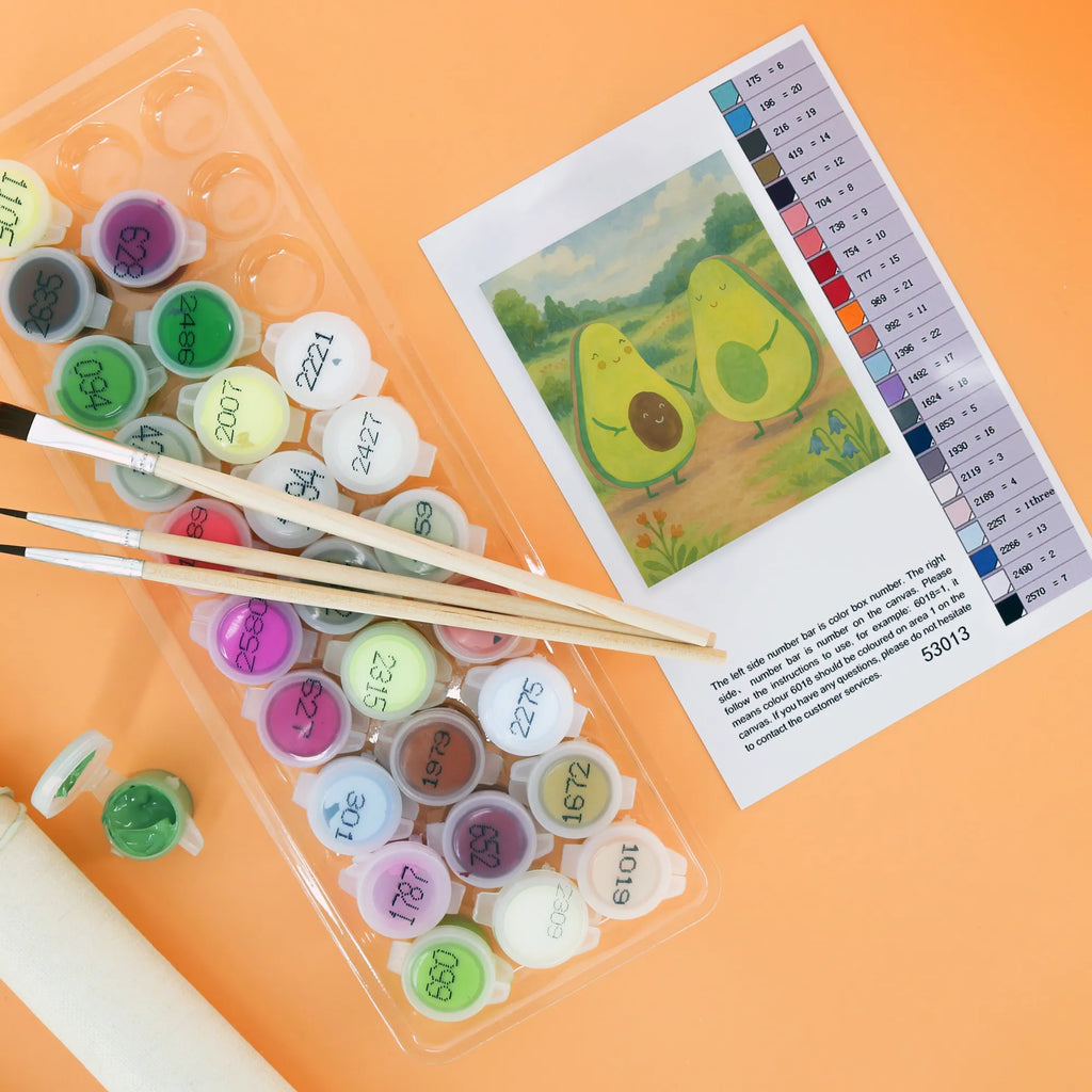 Paint by Numbers avocado pair Design Kreativität, Malen, Bastelidee, DIY, Baseln, Ausmalbild, Kunstwerk, Künstler, Malen nach Zahlen, Avocado, Veggie, Vegan, Gesund, Liebe, Babyparty, Babyshower, Schwangerschaft, Geburt, Hochzeit, Avocados, Kinder, Avocuddle, Familie