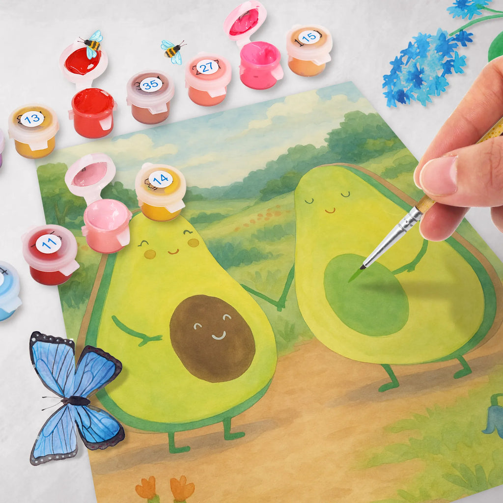 Paint by Numbers avocado pair Design Kreativität, Malen, Bastelidee, DIY, Baseln, Ausmalbild, Kunstwerk, Künstler, Malen nach Zahlen, Avocado, Veggie, Vegan, Gesund, Liebe, Babyparty, Babyshower, Schwangerschaft, Geburt, Hochzeit, Avocados, Kinder, Avocuddle, Familie
