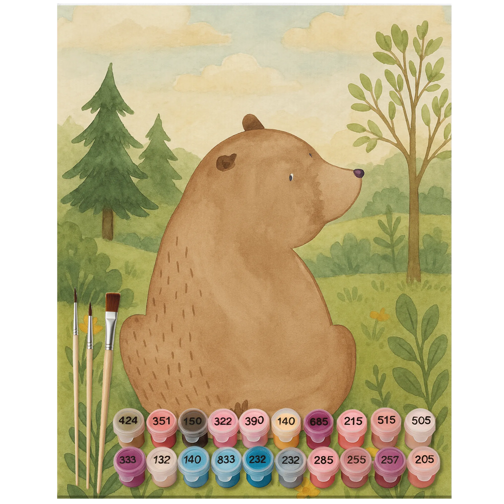 Paint by Numbers bear shoulder look Design bear, teddy, teddy bear, cuddly toy, bear love, world view, wisdom, bears, motivation, self-esteem