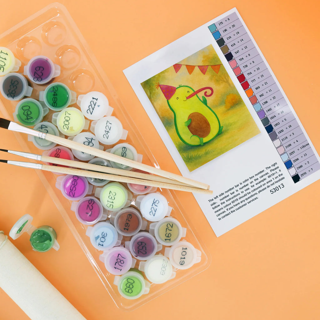 Malen nach Zahlen Avocado Geburtstag Design Malen nach Zahlen, Malen, Künstler, DIY, Baseln, Ausmalbild, Kreativität, Bastelidee, Kunstwerk, Avocado, Veggie, Vegan, Gesund