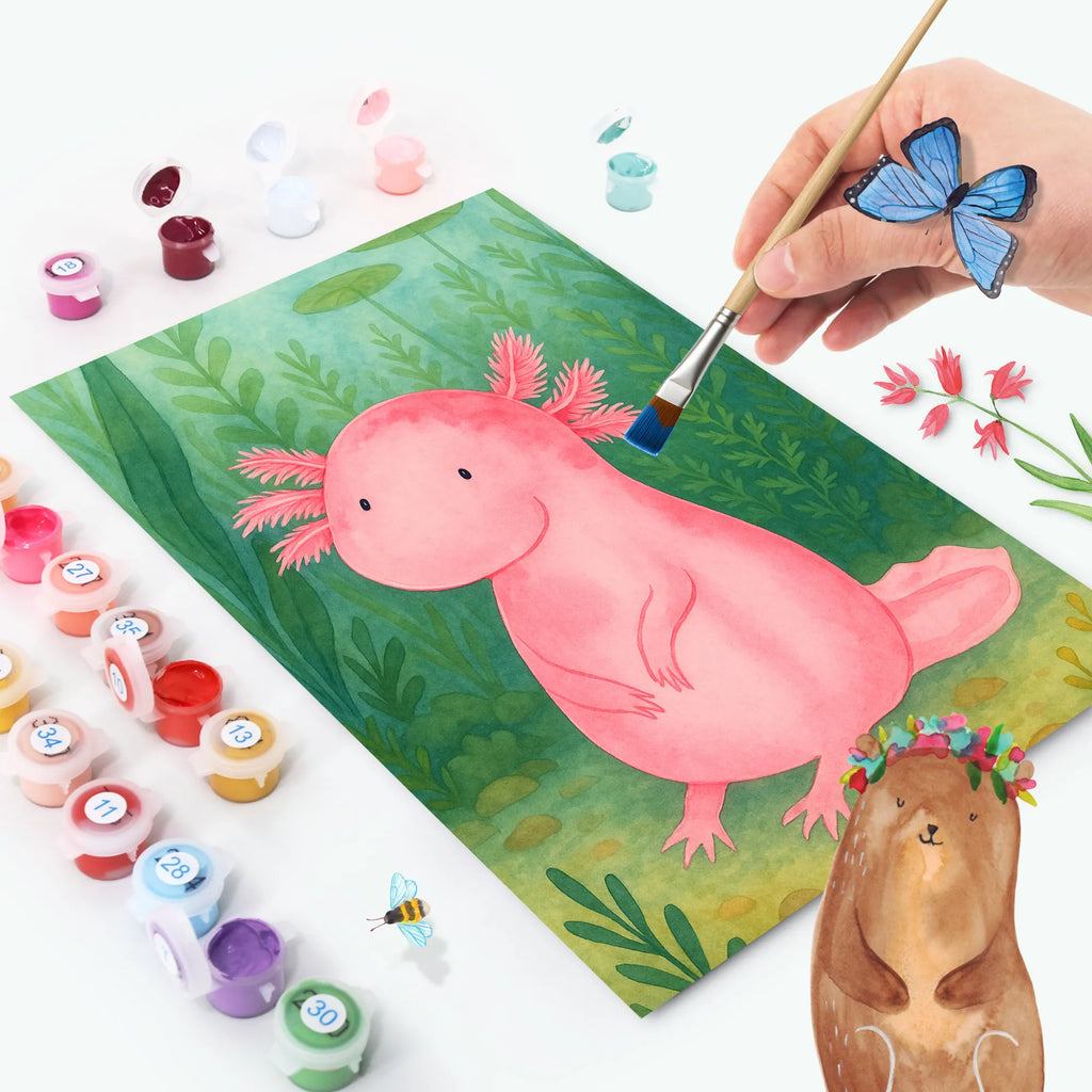 Malen nach Zahlen Axolotl Niedlich Design Baseln, DIY, Ausmalbild, Malen, Malen nach Zahlen, Bastelidee, Kunstwerk, Künstler, Kreativität, Axolotl, Molch, zufrieden, Liebe, Weisheit, Lebensweisheit, Lebensstil, Freundin, Axolot, fröhlich, vergnügt