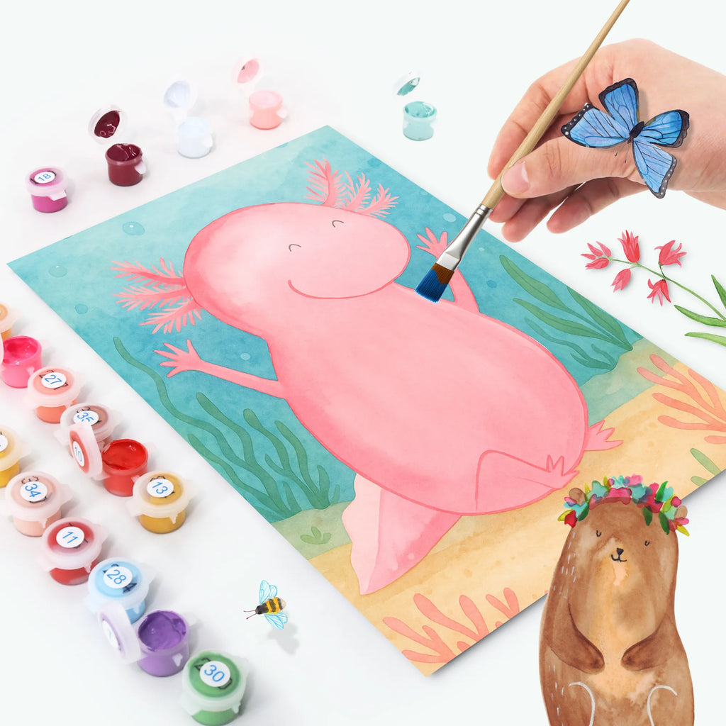 Paint by Numbers axolotl Hooray Design Kunstwerk, Baseln, DIY, Malen, Malen nach Zahlen, Ausmalbild, Künstler, Kreativität, Bastelidee, Axolotl, Molch, Motivation, Lurch, Axolot, Spaß, fröhlich, Freude, Lurche, Schwanzlurch, Zufriedenheit