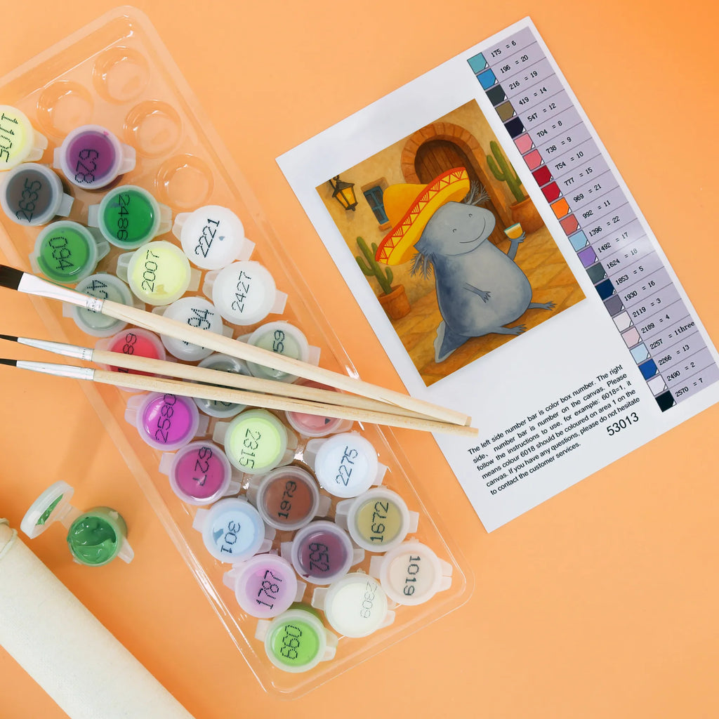 Malowanie według numerów Aksolotl Tequila Design Kunstwerk, Bastelidee, Baseln, DIY, Malen, Ausmalbild, Kreativität, Künstler, Malen nach Zahlen, Axolotl, Molch, Mexico, Feuersalamander, Mexiko, Lurche, Spruch, Lurch, Sombrero, Motivation, Axolot, Schwanzlurch, Feuerdrache, Zitrone, Tequila