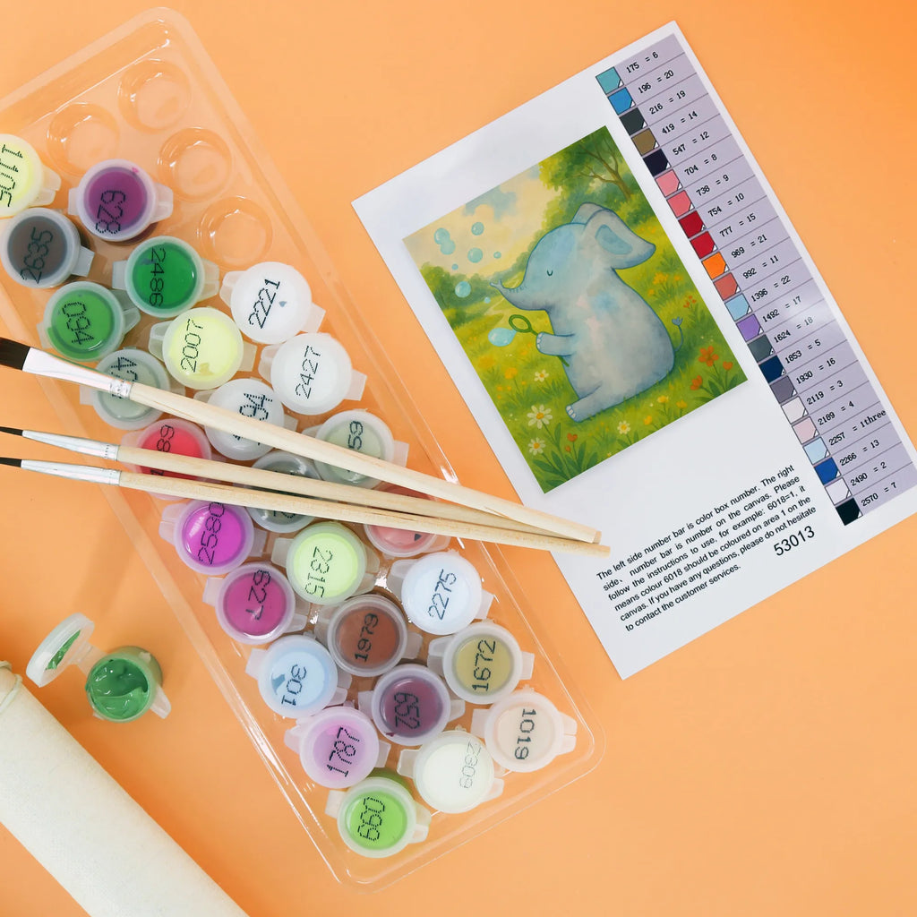 Paint by Numbers elephant soap bubbles Design Bastelidee, Ausmalbild, Kunstwerk, Kreativität, DIY, Baseln, Malen nach Zahlen, Künstler, Malen, Tiermotive, Gute Laune, lustige Sprüche, Tiere, Gefühl. Daheim, Rüsseltier, Elefanten, Liebesspruch, Dickhäuter, Heimat, Liebesbeweis, Elefant, Seifenblasen, Liebe