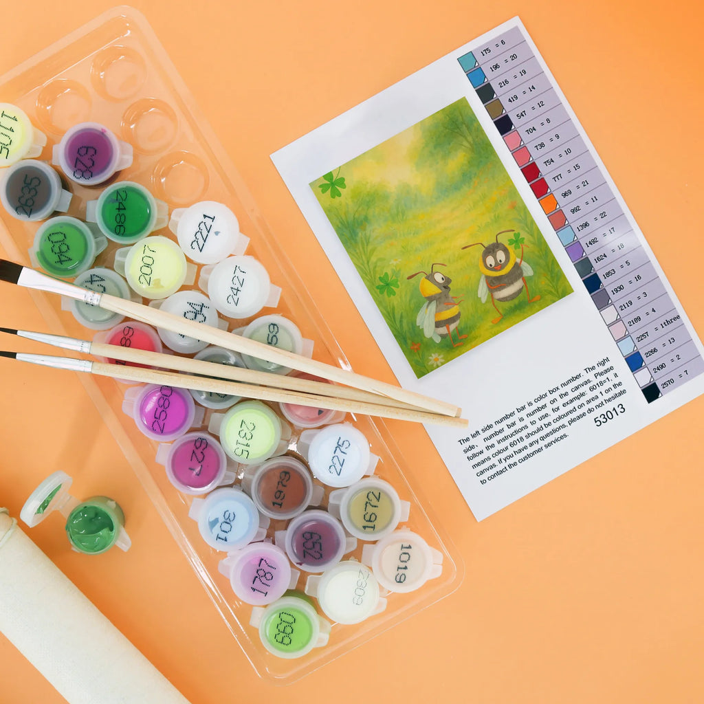 Paint by Numbers bumblebees shamrock Design Künstler, Kreativität, Malen nach Zahlen, Baseln, DIY, Kunstwerk, Malen, Bastelidee, Ausmalbild, Tiermotive, Gute Laune, lustige Sprüche, Tiere, Spruch positiv, Hummel, Biene Deko, glücklich werden, Biene, Spruch schön, Spruch fröhlich, glücklich sein