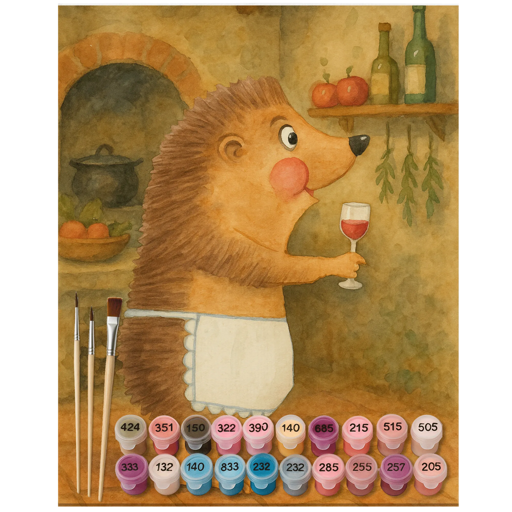 Paint by Numbers Hedgehog wine Design DIY, Künstler, Ausmalbild, Baseln, Malen, Malen nach Zahlen, Kreativität, Kunstwerk, Bastelidee, Tiermotive, Gute Laune, lustige Sprüche, Tiere, Weinglas, Geschenk Weinliebhaber, Rotwein, Weißwein, Wein Deko, Wein Spruch, Geschenk Weintrinker, Igel, Wein trinken
