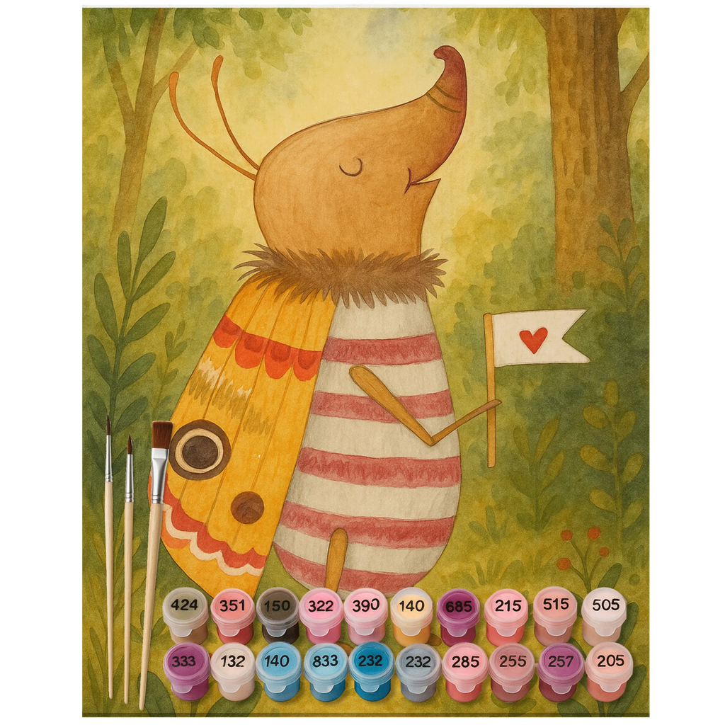 Malowanie według numerów ćma mała flaga Design Bastelidee, DIY, Künstler, Kunstwerk, Kreativität, Baseln, Ausmalbild, Malen, Malen nach Zahlen, Tiermotive, Gute Laune, lustige Sprüche, Tiere, süß, Was kostet die Welt, Käfer, Spruch lustig, Küche Deko, niedlich, Spruch witzig, Nachtfalter