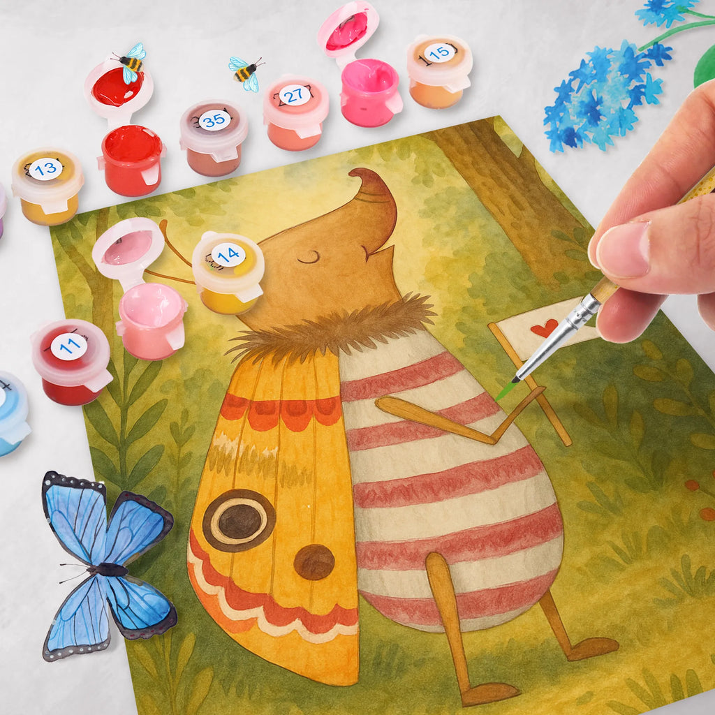 Malowanie według numerów ćma mała flaga Design Bastelidee, DIY, Künstler, Kunstwerk, Kreativität, Baseln, Ausmalbild, Malen, Malen nach Zahlen, Tiermotive, Gute Laune, lustige Sprüche, Tiere, süß, Was kostet die Welt, Käfer, Spruch lustig, Küche Deko, niedlich, Spruch witzig, Nachtfalter