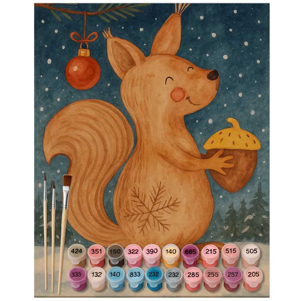 Malen nach Zahlen Eichhörnchen Weihnachten Design Kunstwerk, Ausmalbild, Malen nach Zahlen, Winter, Weihnachten, Weihnachtsdeko, Nikolaus, Advent, Heiligabend, Wintermotiv, Frohe Weihnachten, Weihnachtsmotiv, Neujahr, Weihnachtsgruß, Frohes neues Jahr, Vogel, Guten Rutsch