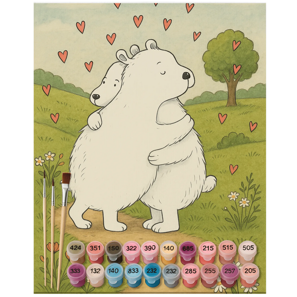 Malowanie według numerów Niedźwiedź polarny obejmować Design Ausmalbild, Kreativität, Bastelidee, Kunstwerk, DIY, Malen, Malen nach Zahlen, Baseln, Künstler, Tiermotive, Gute Laune, lustige Sprüche, Tiere