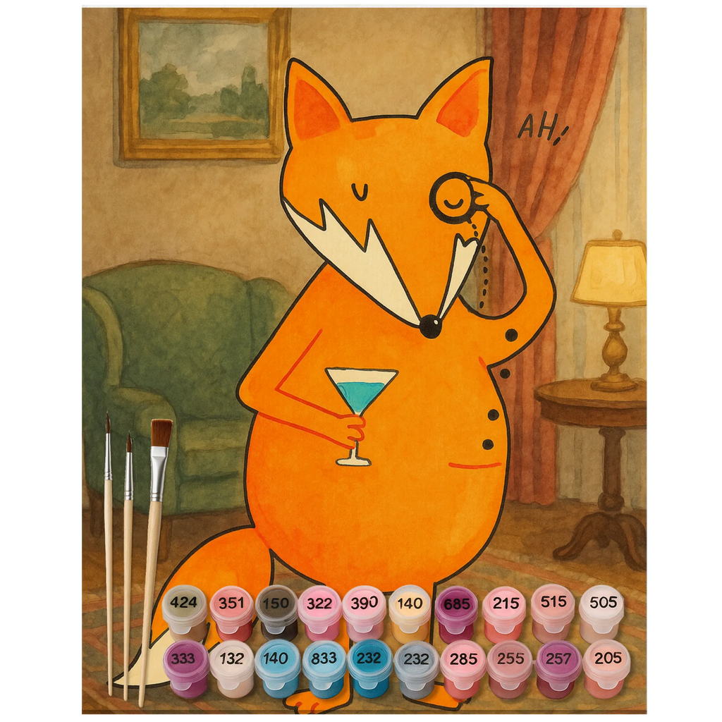 Paint by Numbers Fox lord Design Bastelidee, Ausmalbild, Malen nach Zahlen, Malen, Baseln, DIY, Künstler, Kreativität, Kunstwerk, Fuchs, Liebeskummer Geschenk, Problemlösung, Spruch lustig, Motivation Spruch, tröstende Worte, Füchse