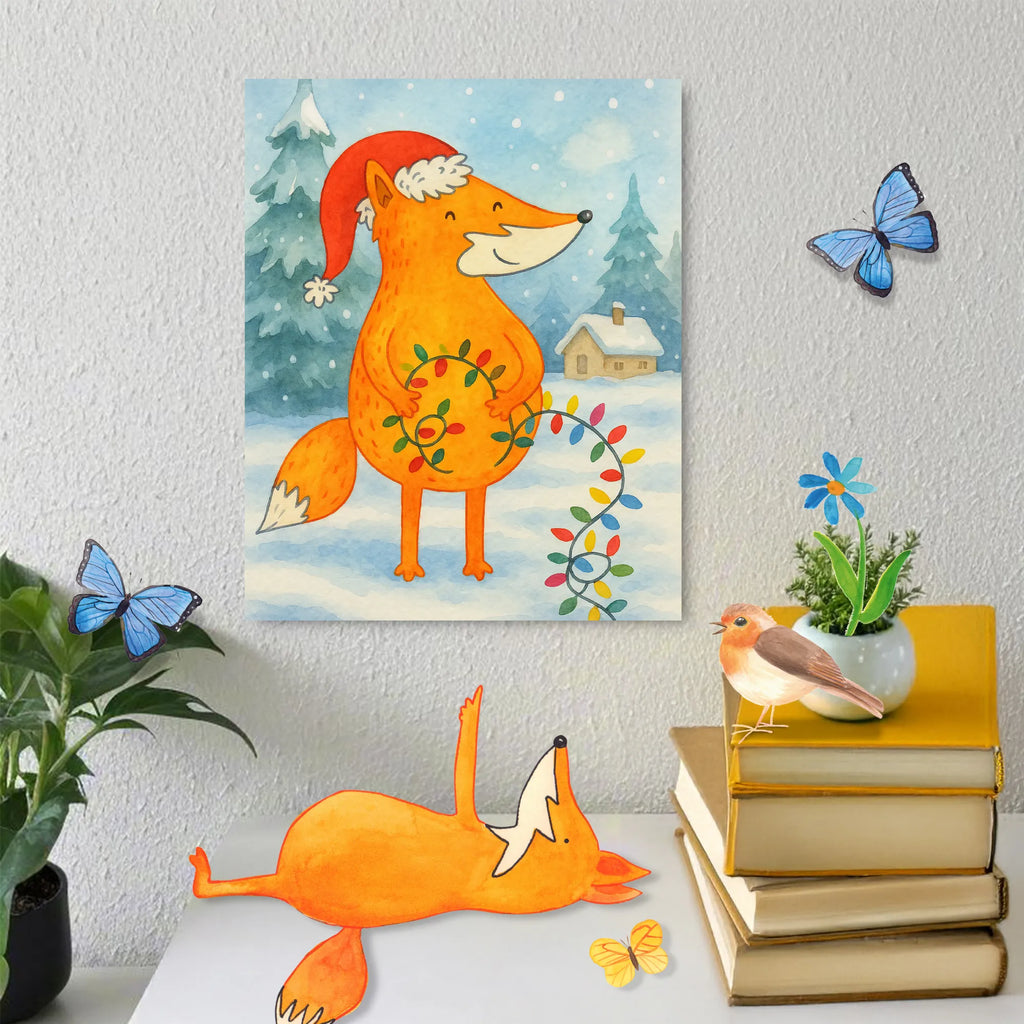 Paint by Numbers Fox Christmas Design Winter, Christmas, Christmas time, snow, Santa Claus, Gift Christmas, Fox, Foxes, Christmas Eve, Saying beautiful