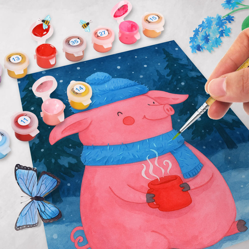 Paint by Numbers piggy Mulled wine Design Kunstwerk, Malen, Baseln, Kreativität, Ausmalbild, Bastelidee, Malen nach Zahlen, DIY, Künstler, Winter, Weihnachten, Weihnachtsdeko, Nikolaus, Advent, Heiligabend, Wintermotiv, Spruch, Glühwein, Weihnachtsmarkt, Betrunken