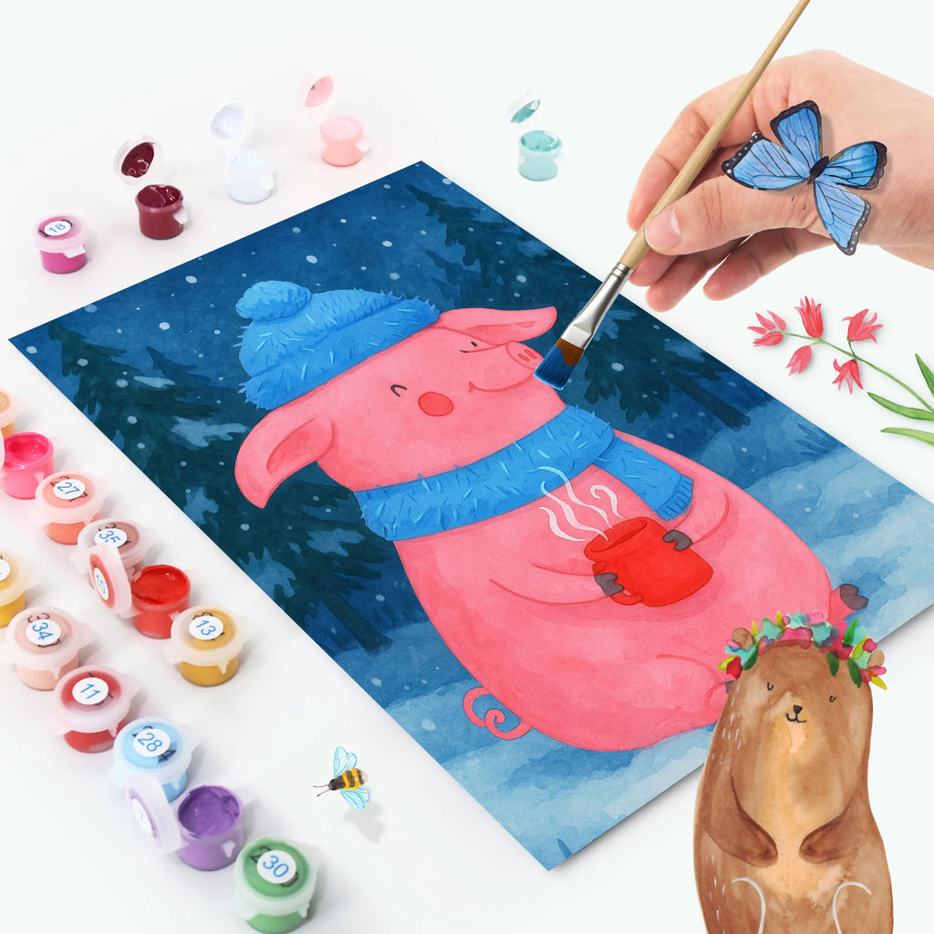 Paint by Numbers piggy Mulled wine Design Kunstwerk, Malen, Baseln, Kreativität, Ausmalbild, Bastelidee, Malen nach Zahlen, DIY, Künstler, Winter, Weihnachten, Weihnachtsdeko, Nikolaus, Advent, Heiligabend, Wintermotiv, Spruch, Glühwein, Weihnachtsmarkt, Betrunken