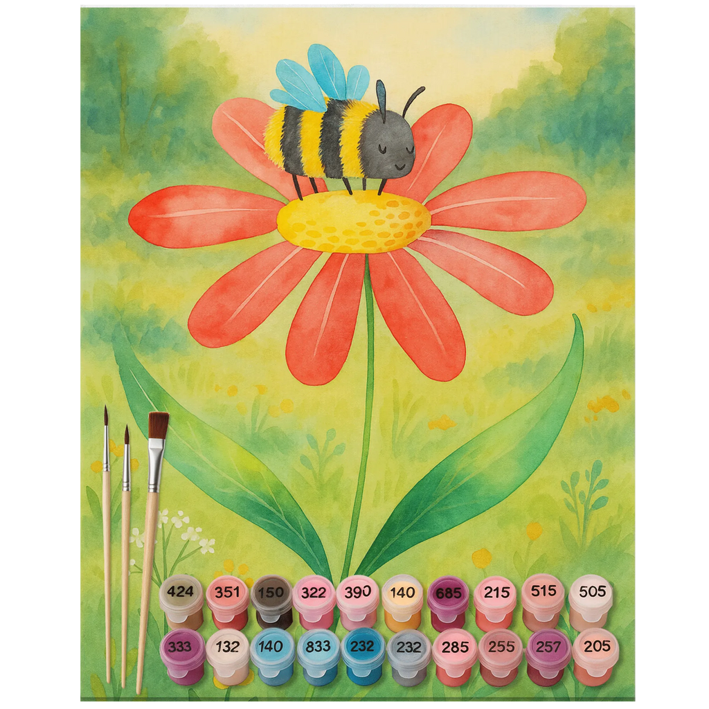 Malen nach Zahlen Hummel Blume Design Kreativität, Baseln, Künstler, Kunstwerk, Malen nach Zahlen, Malen, Ausmalbild, DIY, Bastelidee, Tiermotive, Gute Laune, lustige Sprüche, Tiere, Natur, Wespe, Blume, Hummel, Flauschig, Hummeln, Feld, Biene