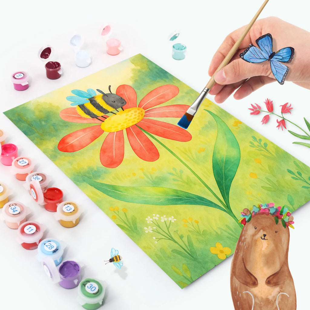 Malen nach Zahlen Hummel Blume Design Kreativität, Baseln, Künstler, Kunstwerk, Malen nach Zahlen, Malen, Ausmalbild, DIY, Bastelidee, Tiermotive, Gute Laune, lustige Sprüche, Tiere, Natur, Wespe, Blume, Hummel, Flauschig, Hummeln, Feld, Biene
