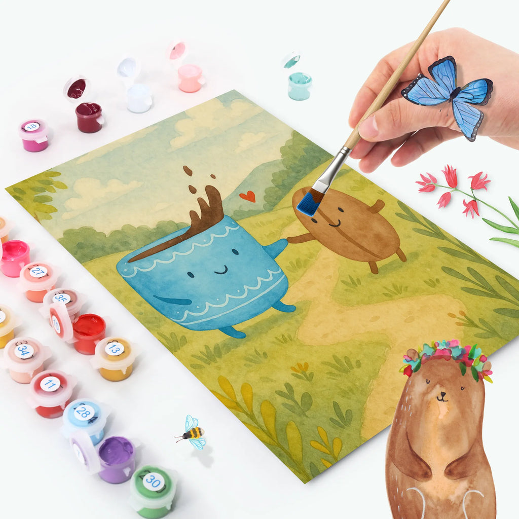 Malowanie według numerów kawa ziarno Design Kunstwerk, Kreativität, Malen nach Zahlen, DIY, Ausmalbild, Künstler, Malen, Baseln, Bastelidee, Tiermotive, Gute Laune, lustige Sprüche, Tiere, Kaffee, Kaffeebohne, Genuss, Zufriedenheit, Glück