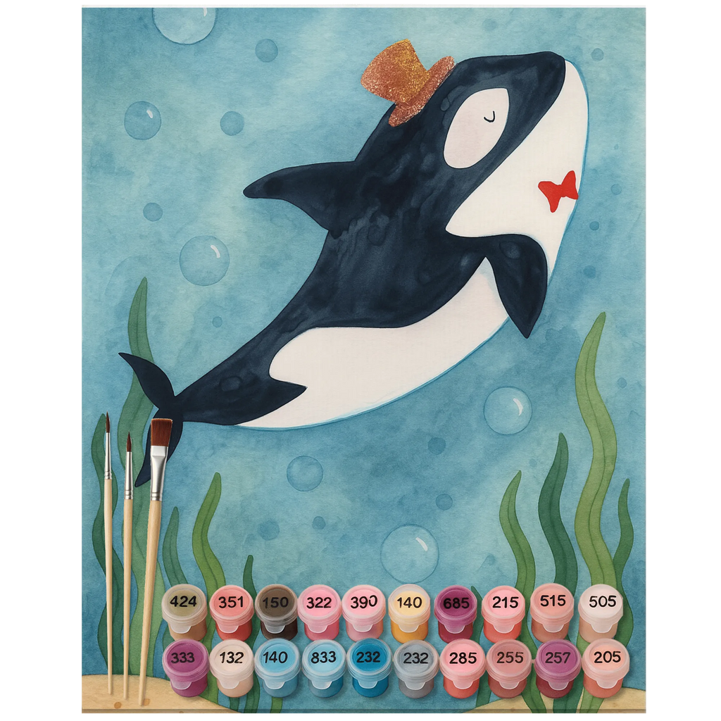 Paint by Numbers orca cylinder Design Kreativität, Baseln, Kunstwerk, Bastelidee, Malen nach Zahlen, DIY, Ausmalbild, Malen, Künstler, Meerestiere, Meer, Urlaub, Konfetti, Orca, Glückwunsch, Glitter, Geburtstag, Narwal, Fest, Fete, Feier, Glitzer