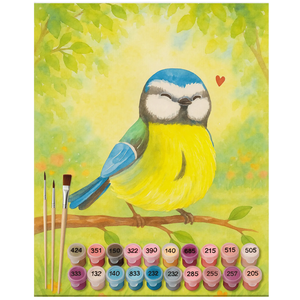 Paint by Numbers Bird blue tit Design Baseln, Kreativität, Bastelidee, DIY, Kunstwerk, Malen, Malen nach Zahlen, Ausmalbild, Künstler, Ostern, Osterhase, Ostergeschenke, Osternest, Osterdeko, Geschenke zu Ostern, Ostern Geschenk, Ostergeschenke Kinder, Ostern Kinder, Frühlingsgefühle, Osterzeit, liebe Grüße, Vogel, Ostergrüße, Blaumeise, Frühling