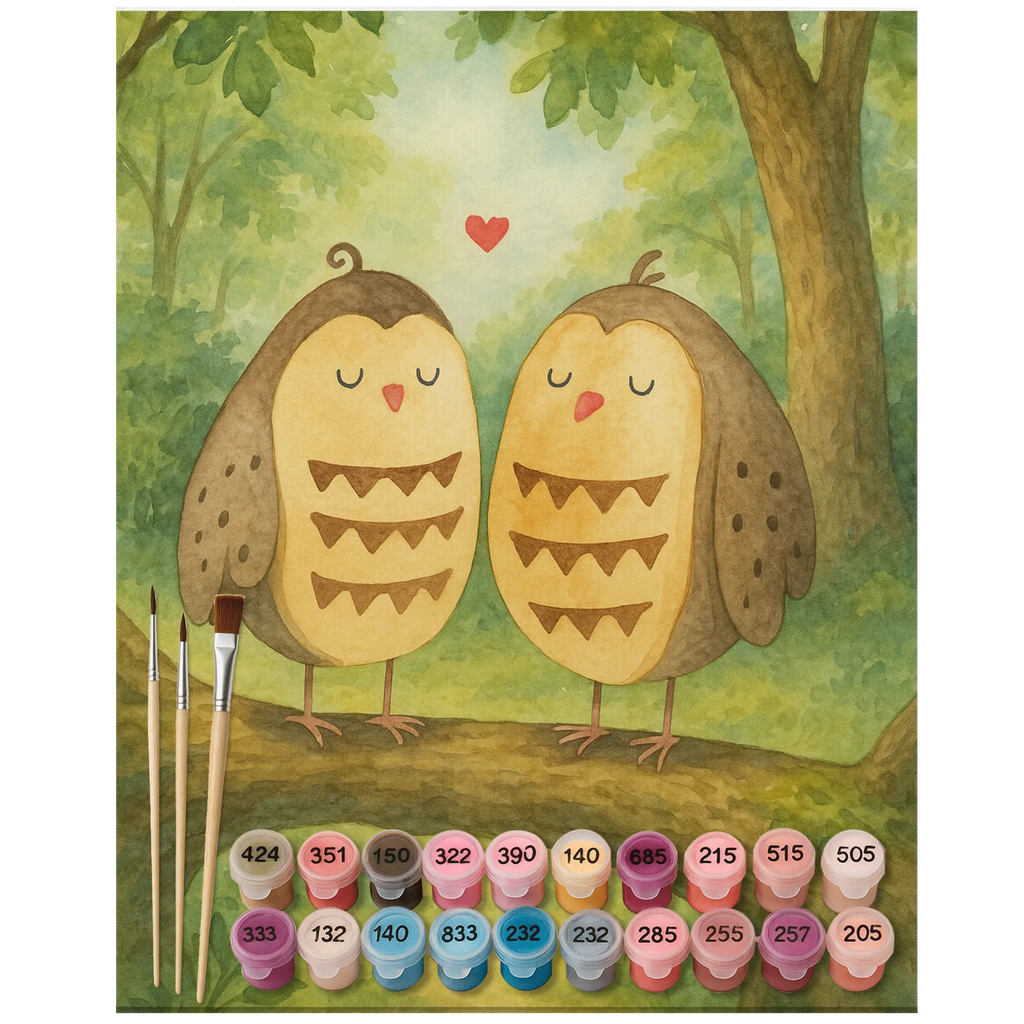 Paint by Numbers owls Love Design Malen, Kunstwerk, Kreativität, Baseln, Künstler, Bastelidee, Malen nach Zahlen, Ausmalbild, DIY, Eule, Wortspiel lustig, Eule Deko, Liebe, Hochzeit Spruch, Freund, Owl, All you need is love, Freundin Geschenk, Liebe Spruch