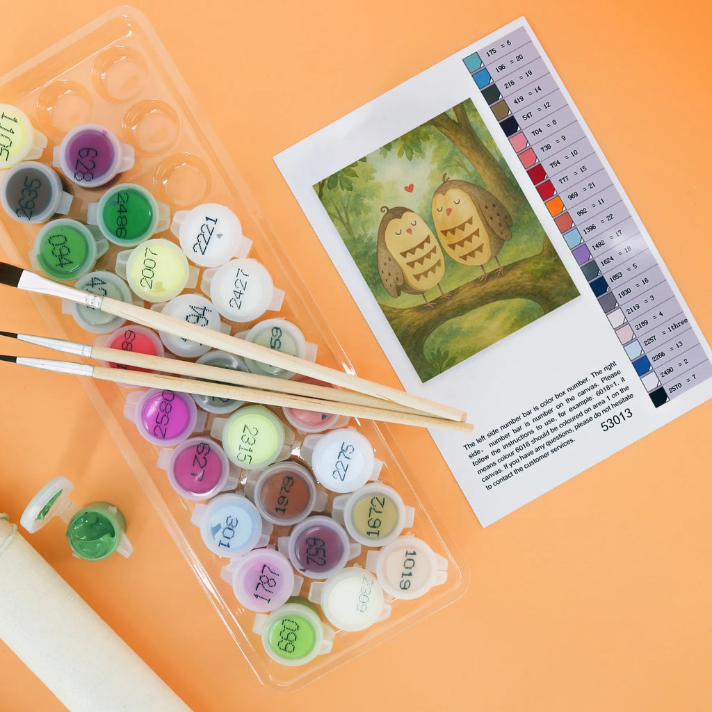 Paint by Numbers owls Love Design Malen, Kunstwerk, Kreativität, Baseln, Künstler, Bastelidee, Malen nach Zahlen, Ausmalbild, DIY, Eule, Wortspiel lustig, Eule Deko, Liebe, Hochzeit Spruch, Freund, Owl, All you need is love, Freundin Geschenk, Liebe Spruch