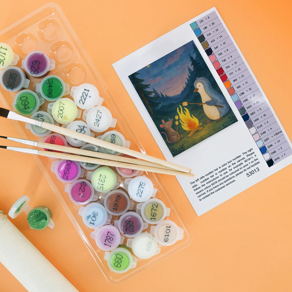 Malen nach Zahlen Pinguin Lagerfeuer Design DIY, Ausmalbild, Malen, Kunstwerk, Malen nach Zahlen, Bastelidee, Künstler, Kreativität, Baseln, Pinguin, Job, Lagerfeuer, Feuer, Marshmallows, Neustart, Lebensmotivation, Büroalltag, Lebensspruch, Büro, Pinguine, Liebe, Maus, Arbeit, Motivation, Leben, grillen