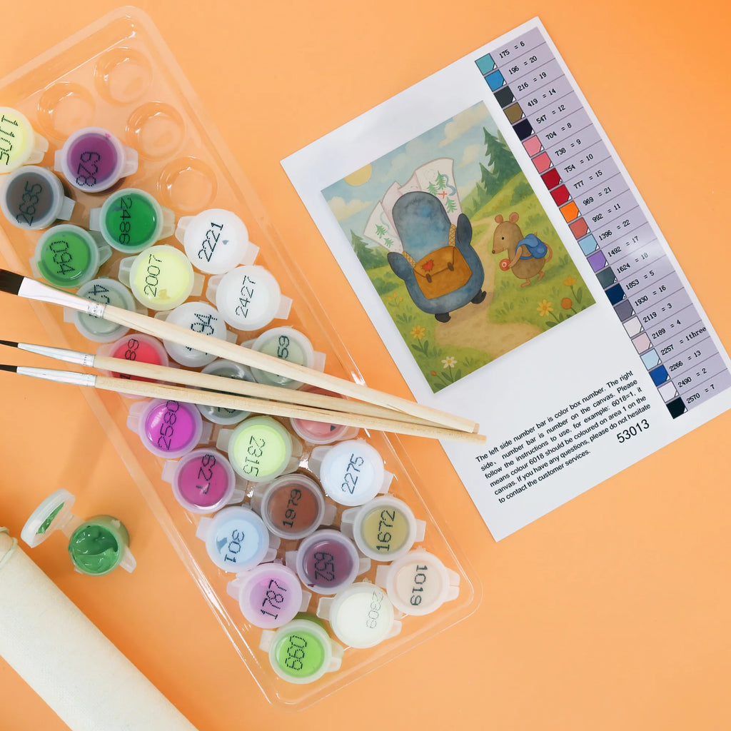 Malowanie według numerów Pingwin i Mysz Wędrowcy Design Pinguin