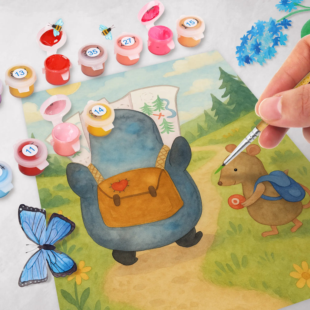 Malowanie według numerów Pingwin i Mysz Wędrowcy Design Pinguin