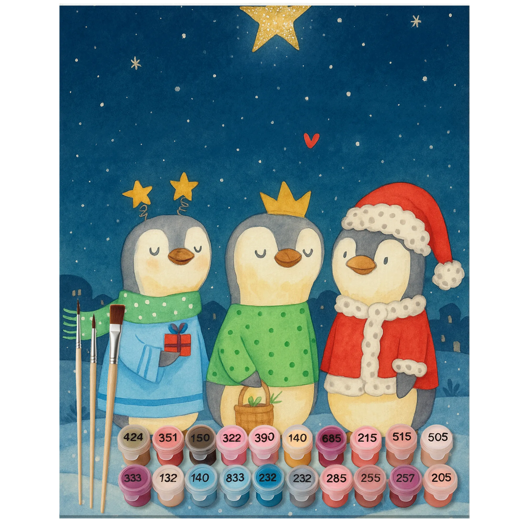 Paint by Numbers wintertime Holy Three Kings Design DIY, Künstler, Malen nach Zahlen, Kunstwerk, Ausmalbild, Malen, Kreativität, Basteln, Bastelidee, Wintermotiv, Winter, Heiligabend, Weihnachten, Advent, Nikolaus, Weihnachtsdeko, Weihnachtsmann, Weihnachtstage, Weihnachtszeit, Heilige drei Könige