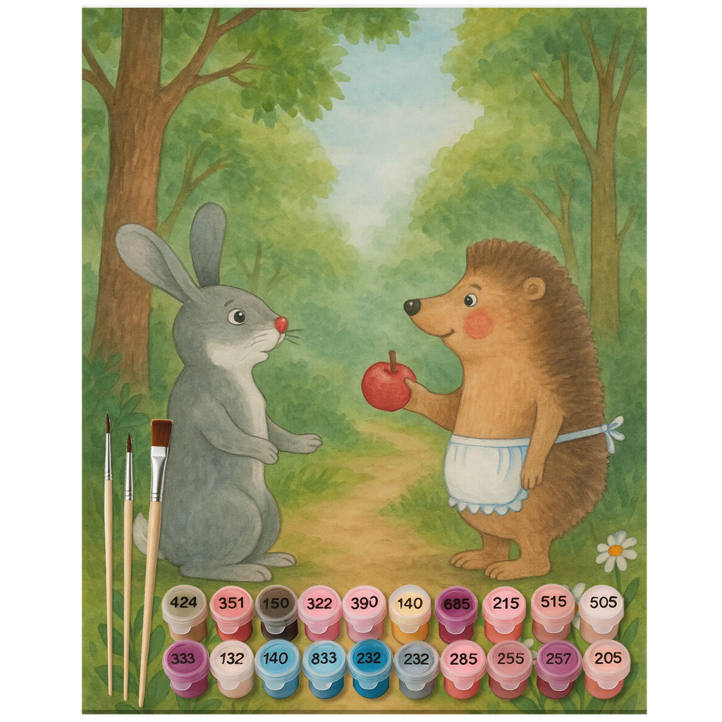 Paint by Numbers Hare Hedgehog Design Malen nach Zahlen, Kreativität, Kunstwerk, DIY, Baseln, Bastelidee, Malen, Ausmalbild, Künstler, Tiermotive, Gute Laune, lustige Sprüche, Tiere, Igel und Hase, Hase, Igel, Herzschmerz, Trennungsschmerz, Spruch romantisch, Liebeskummer Geschenk, Trösten, Liebe Spruch