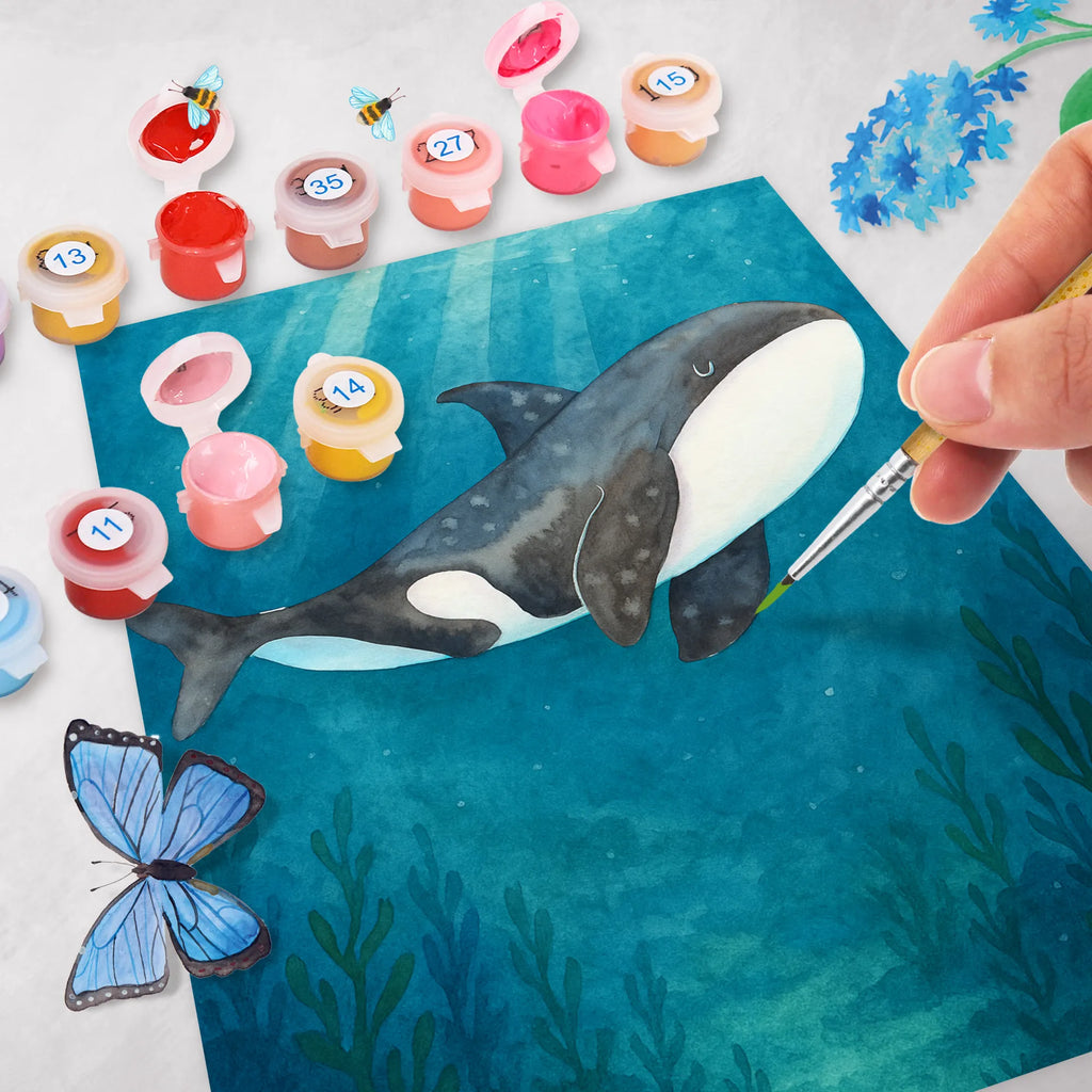 Malen nach Zahlen Orca Design Malen nach Zahlen, Bastelidee, Ausmalbild, Baseln, DIY, Kunstwerk, Malen, Kreativität, Künstler, Meerestiere, Meer, Urlaub, Möglichkeiten, Orca, Büro, Orcas, Startup, Selbstliebe, Wal, Motivation, Neustart, Arbeit, Killerwal