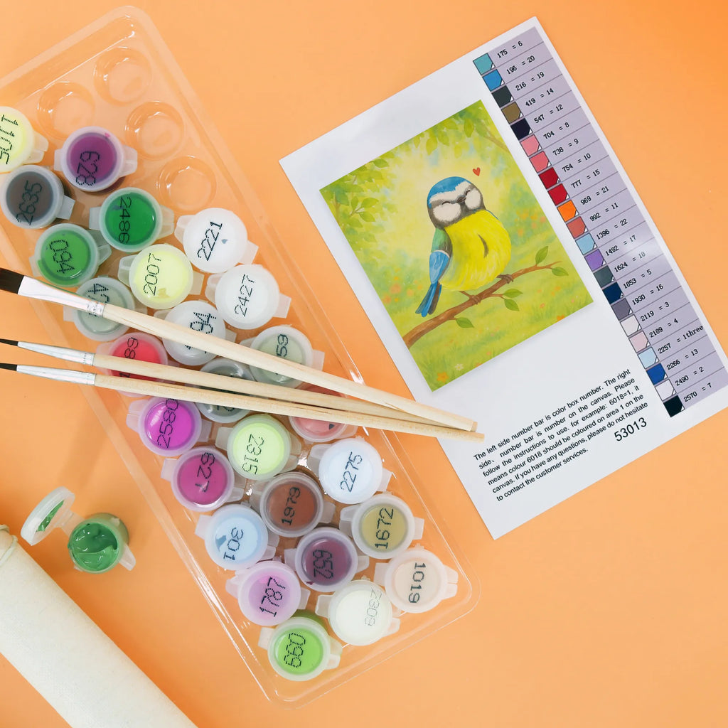 Paint by Numbers Bird blue tit Design Baseln, Kreativität, Bastelidee, DIY, Kunstwerk, Malen, Malen nach Zahlen, Ausmalbild, Künstler, Ostern, Osterhase, Ostergeschenke, Osternest, Osterdeko, Geschenke zu Ostern, Ostern Geschenk, Ostergeschenke Kinder, Ostern Kinder, Frühlingsgefühle, Osterzeit, liebe Grüße, Vogel, Ostergrüße, Blaumeise, Frühling