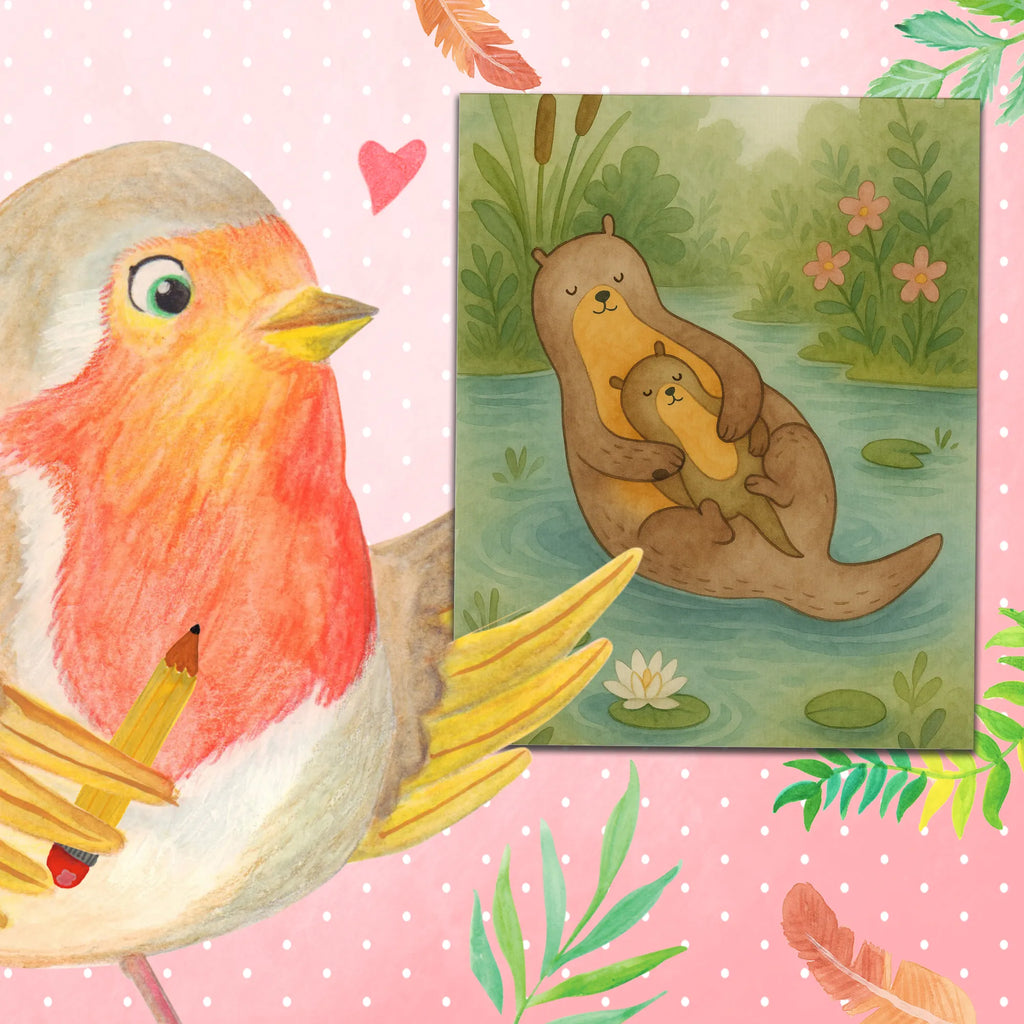 Malowanie według numerów wydra dziecko Design Kreativität, Kunstwerk, Ausmalbild, Malen, DIY, Malen nach Zahlen, Baseln, Bastelidee, Künstler, Otter, Fischotter, Seeotter, Otter Seeotter See Otter