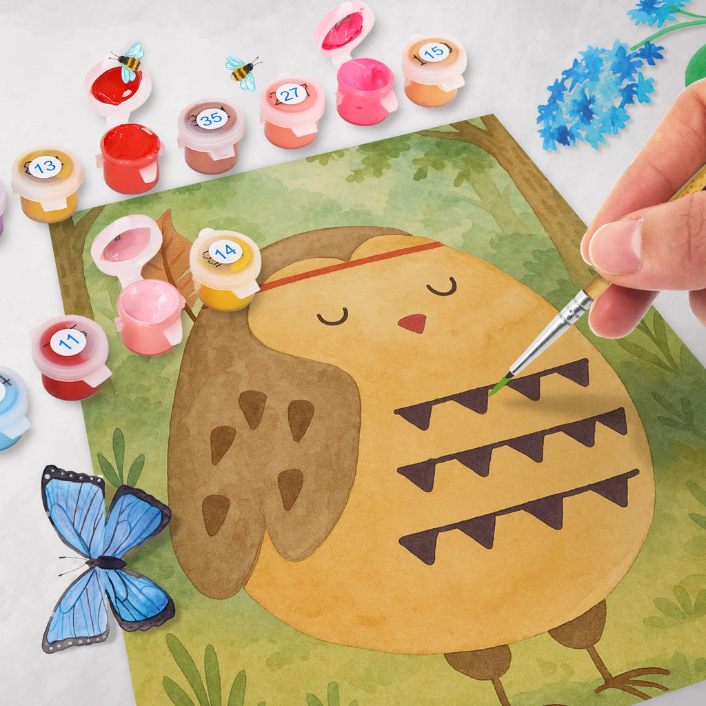 Paint by Numbers Owl feather headdress Design Künstler, Kunstwerk, Malen nach Zahlen, Ausmalbild, Baseln, DIY, Kreativität, Bastelidee, Malen, Eule, Reisespruch, Owl, Federschmuck, Eule Deko, Dekoration, Das Leben ist ein Abenteuer